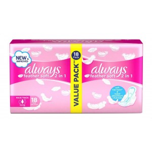 ALWAYS FEATHER SOFT 2 IN1 18 PADS