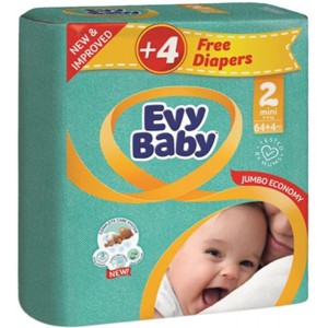 EVY BABY MINI BABY DIAPERS 2 / 64 DIPERS
