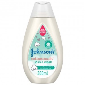 JOHNSON COTTON 2 IN 1 WASH COTTON TOUCH LOTION 300ML