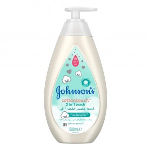 JOHNSON COTTON 2 IN 1 WASH COTTON TOUCH LOTION 500ML