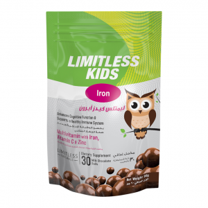 LIMITLESS NATURALS KIDS IRON CHEWABLE CHOCOLATE 30 TAB
